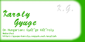 karoly gyuge business card